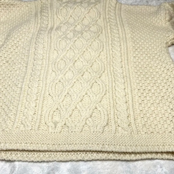 Vtg Western Island Sweater Company Ireland Ivory Wool Sweater Child Age 6/7 Yrs - Picture 15 of 16